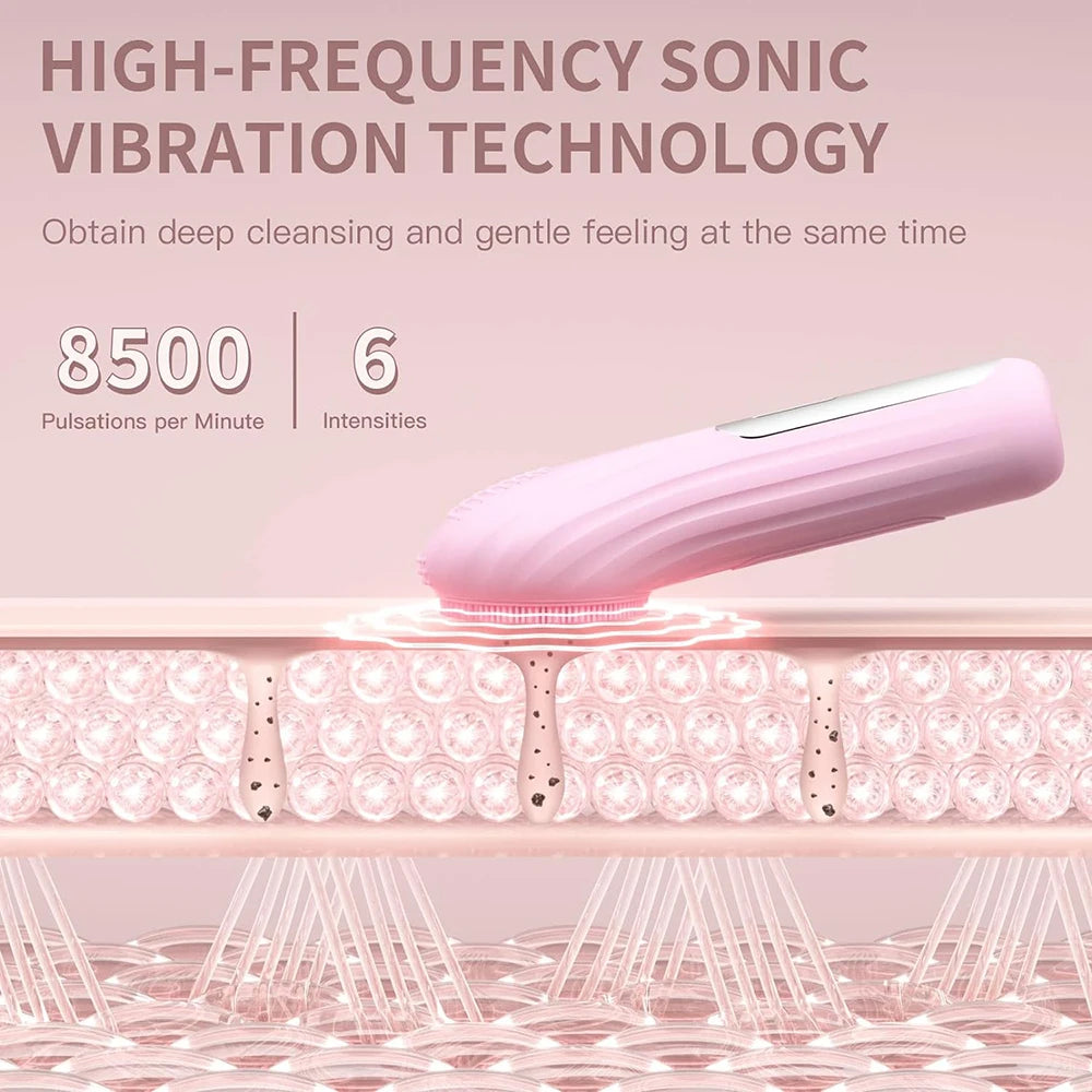 Brosse Nettoyante Visage Électrique Silicone – Nettoyage Sonique