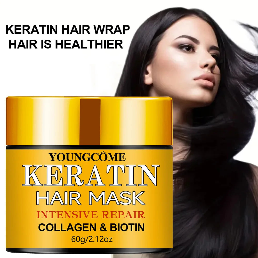 Masque Capillaire Réparateur Kératine & Collagène – Cheveux Secs & Abîmés