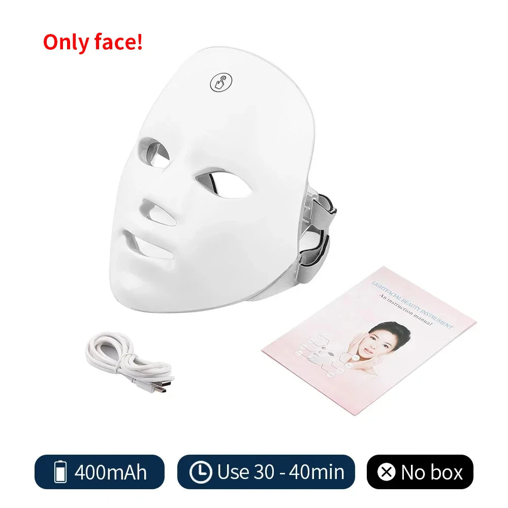 Masque LED Visage 7 Couleurs – Rajeunissement & Anti-Rides