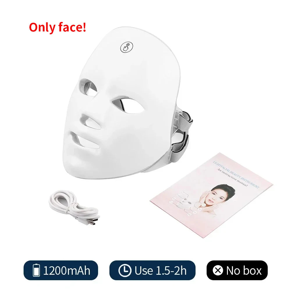 Masque LED Visage 7 Couleurs – Rajeunissement & Anti-Rides