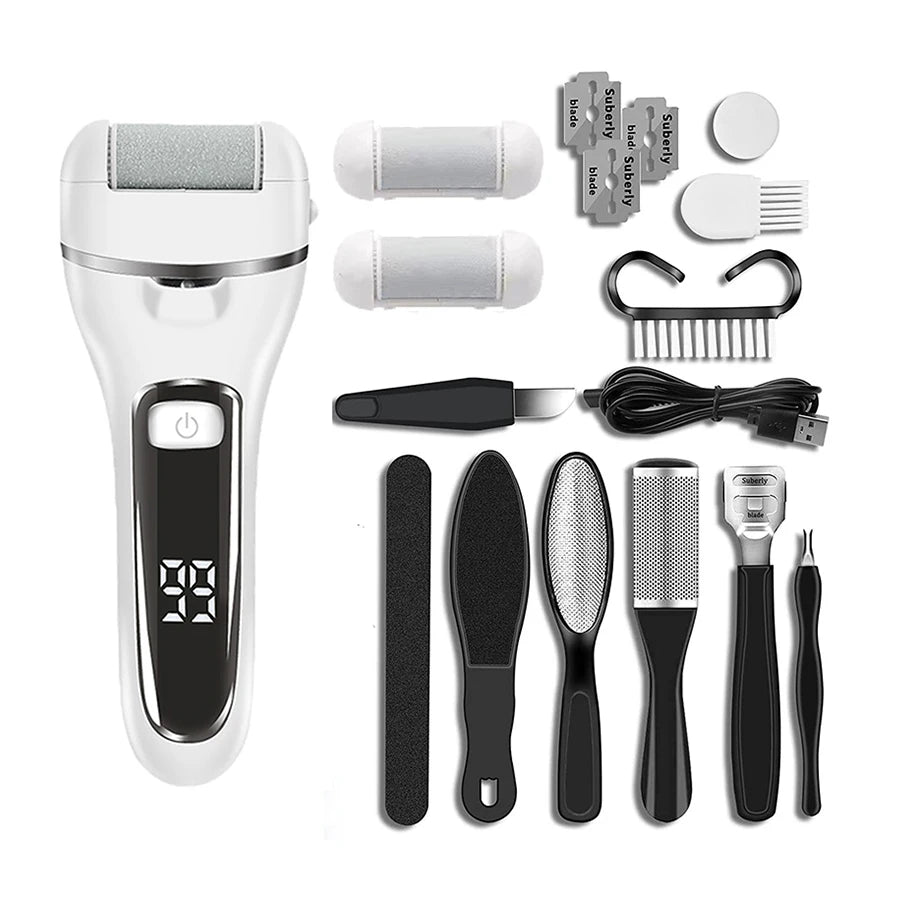 Kit Pédicure Électrique – Dissolvant Callosités & Limes Professionnelles