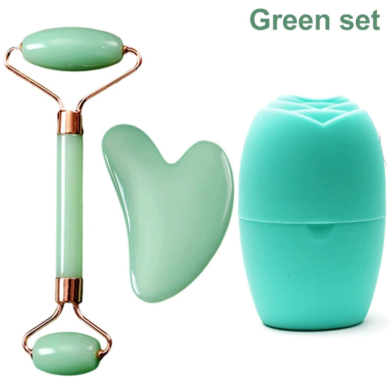Set Gua Sha & Rouleau Quartz Rose – Massage Visage Anti-Âge
