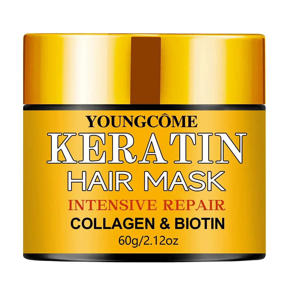 Masque Capillaire Réparateur Kératine & Collagène – Cheveux Secs & Abîmés