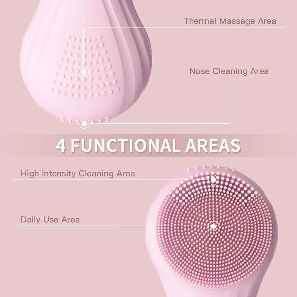 Brosse Nettoyante Visage Électrique Silicone – Nettoyage Sonique