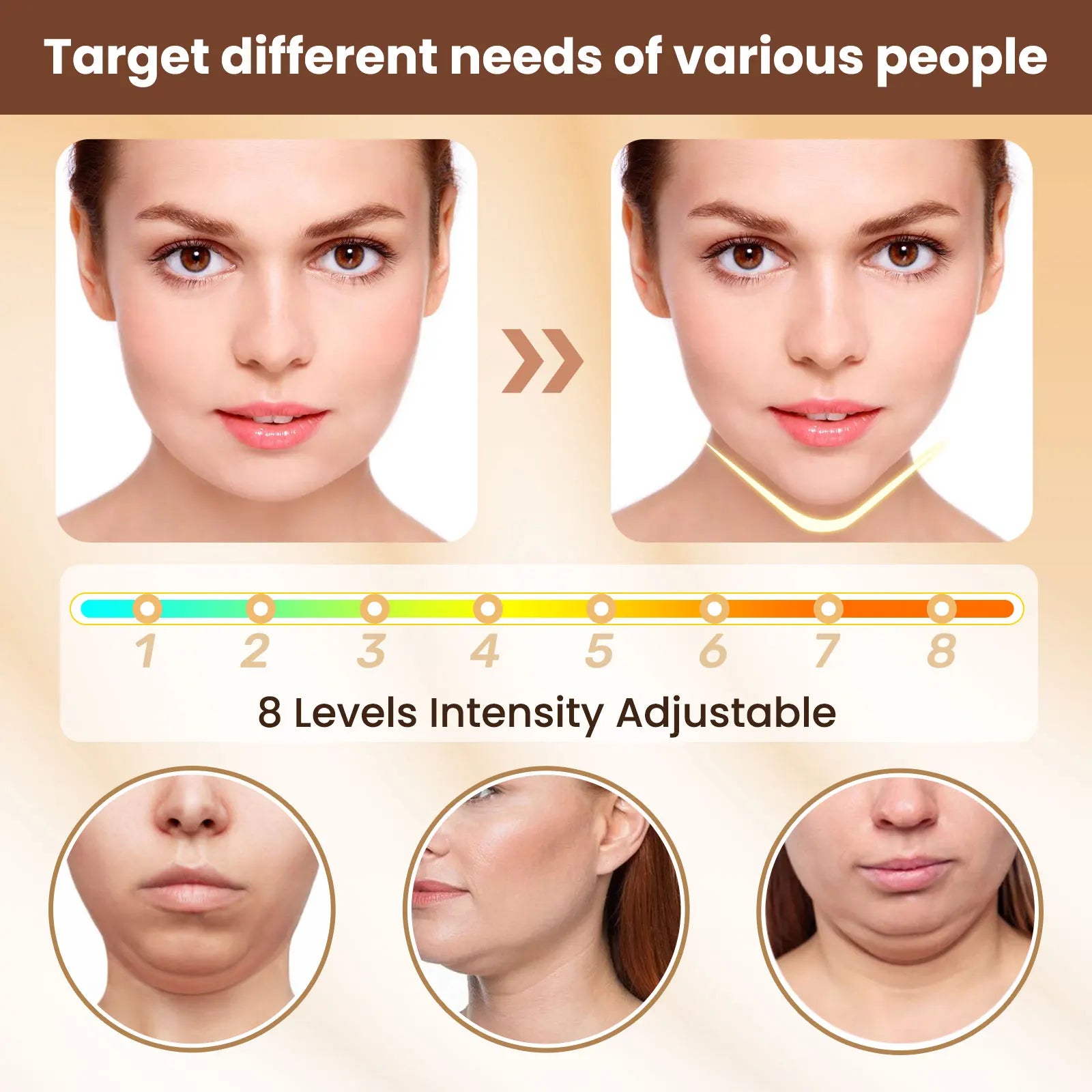Appareil Lifting Visage EMS – Micro-courant & Anti-Double Menton