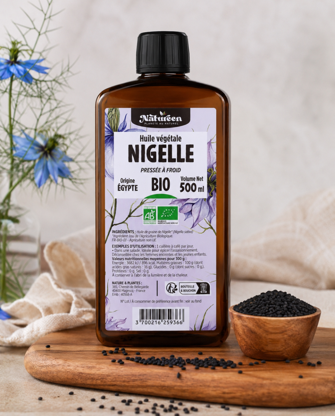 Huile de Nigelle BIO Pressée à Froid