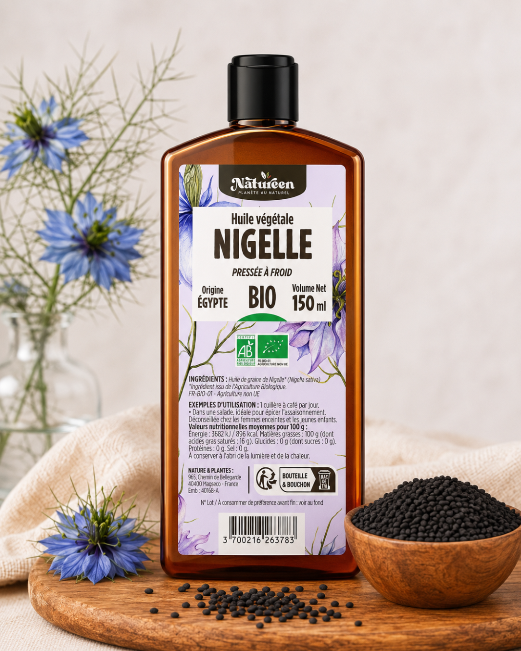 Huile de Nigelle BIO Pressée à Froid