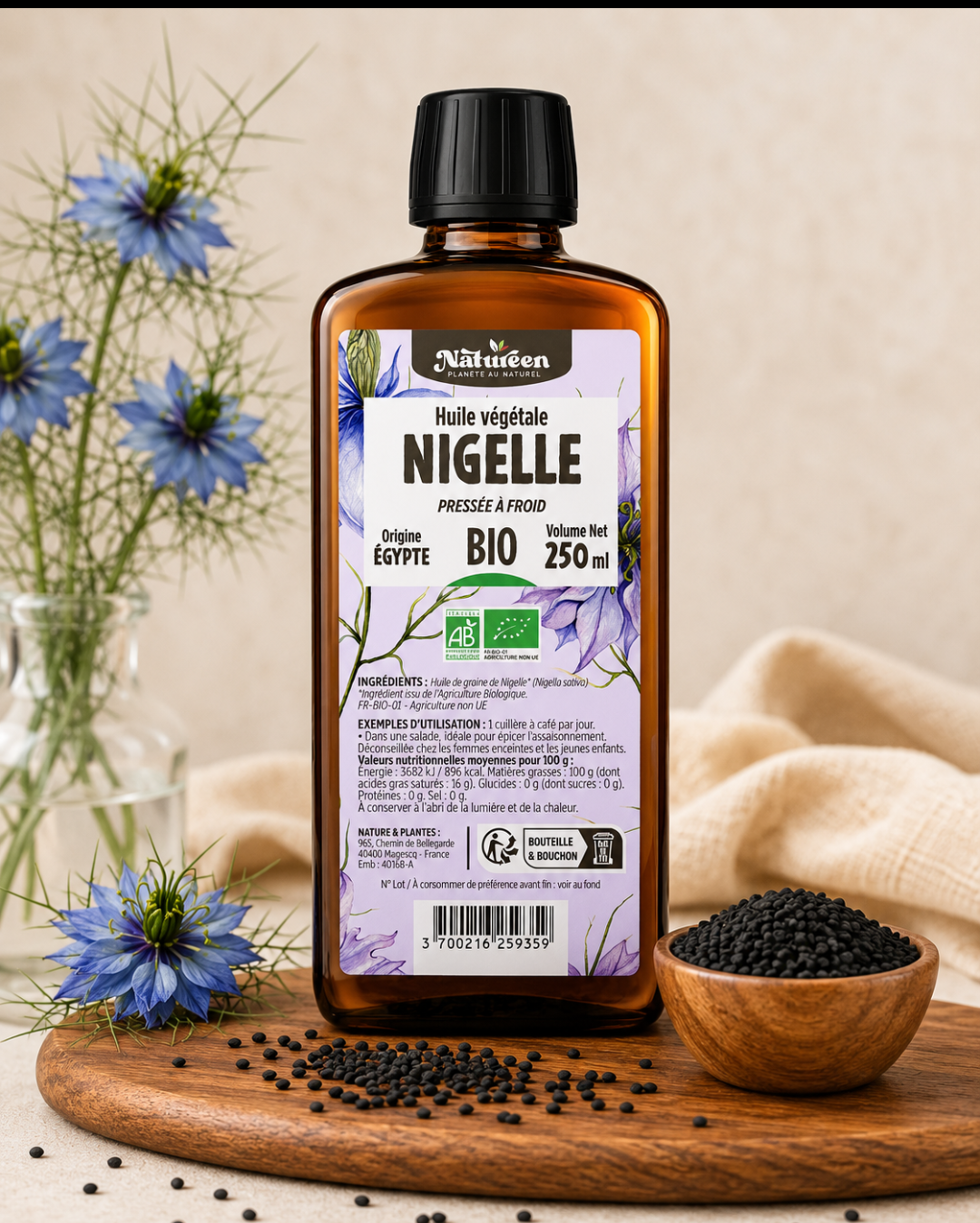 Huile de Nigelle BIO Pressée à Froid