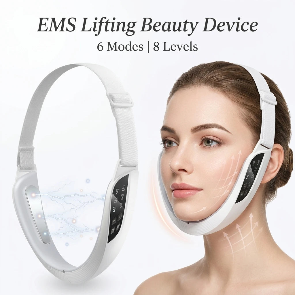 Appareil Lifting Visage EMS – Micro-courant & Anti-Double Menton