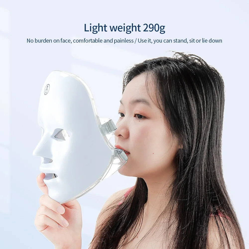 Masque LED Visage 7 Couleurs – Rajeunissement & Anti-Rides